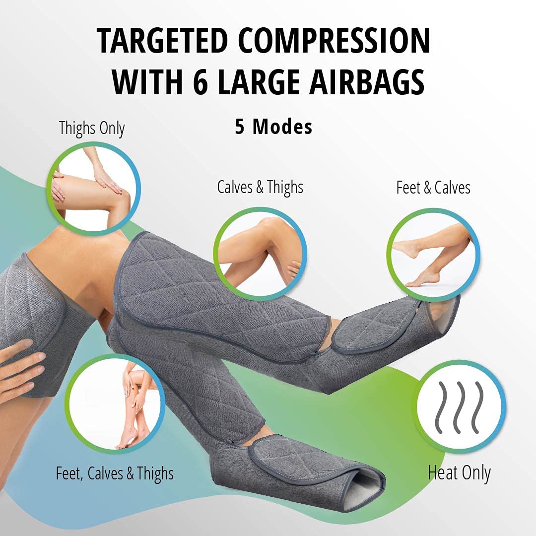 Foot Leg & Thigh Massager with Heat and Compression Function