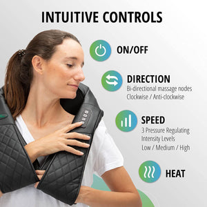 Shiatsu Neck Back and Shoulder Massager with Heat Function